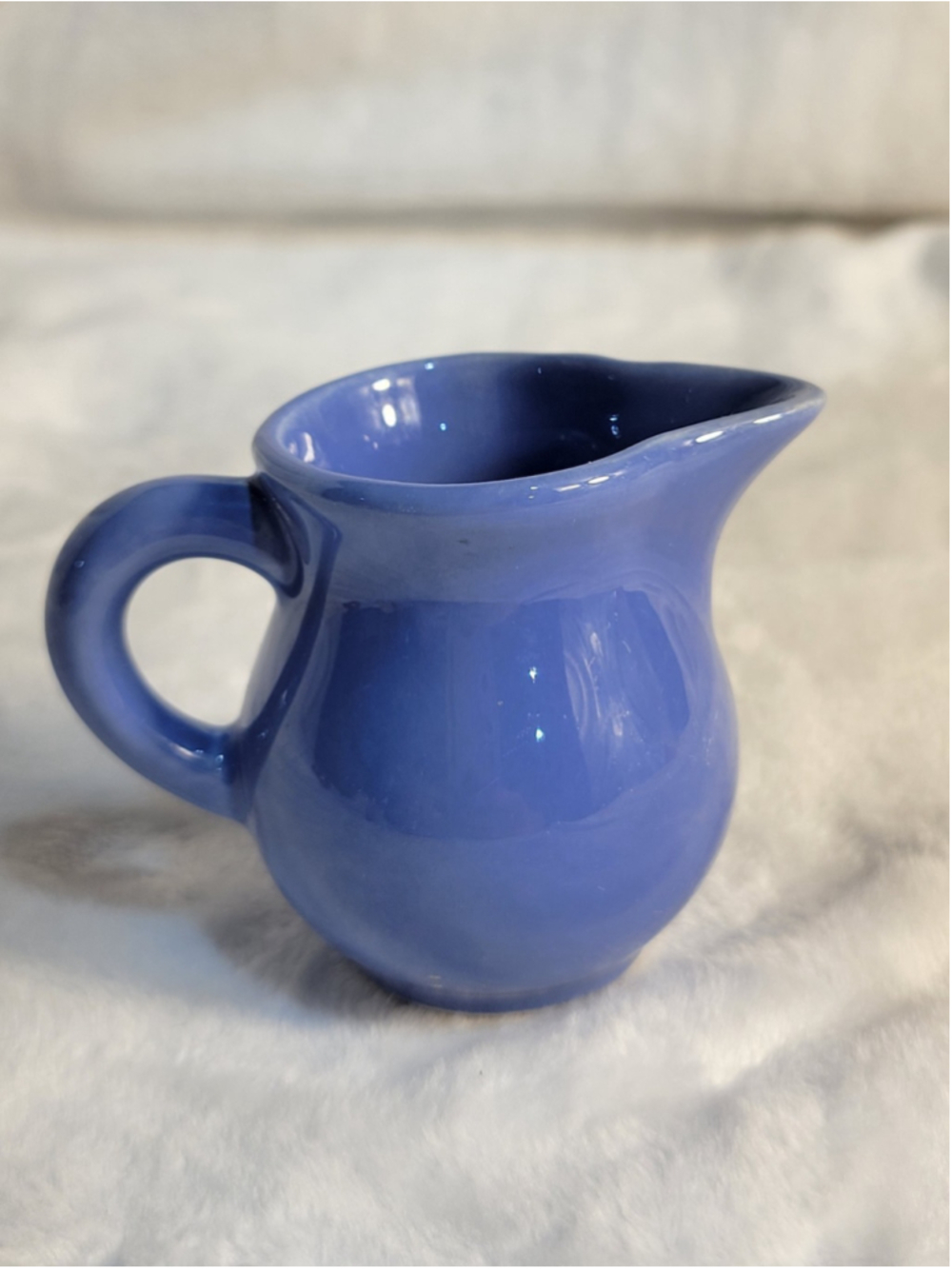 Vintage Homer Laughlin Harlequin Mauve Blue Toy Individual Creamer HLC